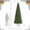 Glitzhome® 11ft Pre-Lit Green Slim Fir Artificial Christmas Tree, Multicolor LED Lights